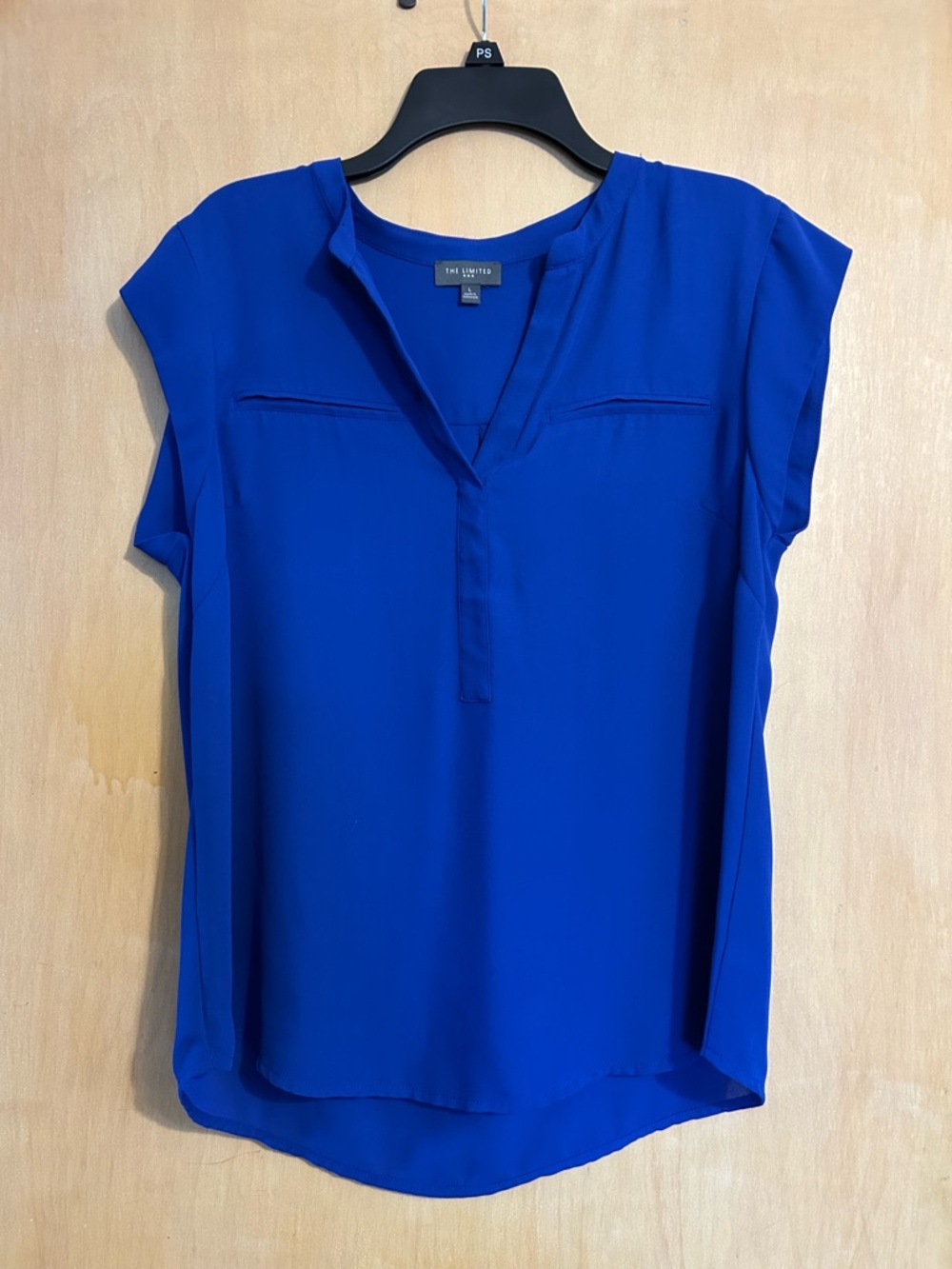 The Limited Women's Royal Blue Cap Sleeve V-Neck Blouse Large NWOT